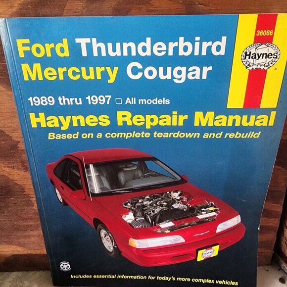 Repair Manual Haynes 36086 Ford Thunderbird Mercury Cougar 1989 Thru 1997 - Picture 1 of 6